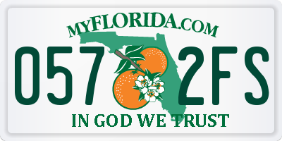 FL license plate 0572FS
