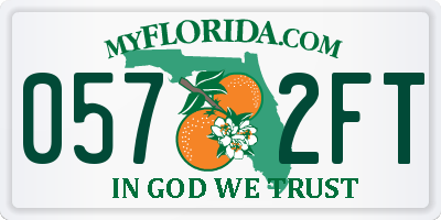 FL license plate 0572FT