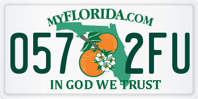 FL license plate 0572FU