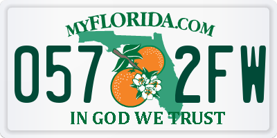 FL license plate 0572FW