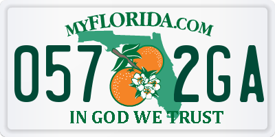 FL license plate 0572GA