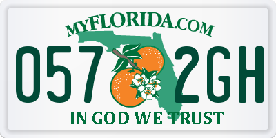 FL license plate 0572GH