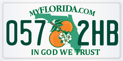 FL license plate 0572HB