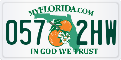 FL license plate 0572HW