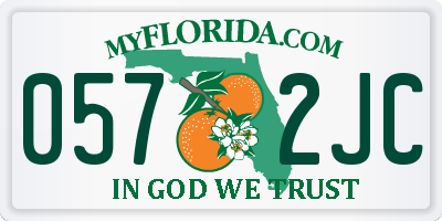 FL license plate 0572JC