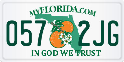 FL license plate 0572JG