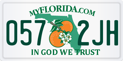 FL license plate 0572JH