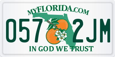 FL license plate 0572JM