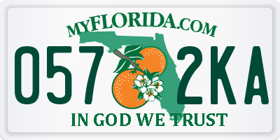 FL license plate 0572KA