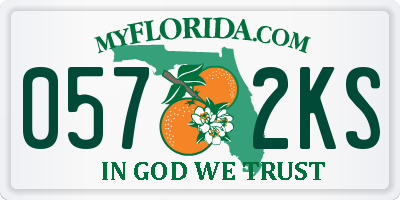 FL license plate 0572KS