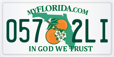 FL license plate 0572LI