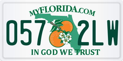 FL license plate 0572LW