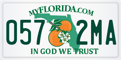FL license plate 0572MA