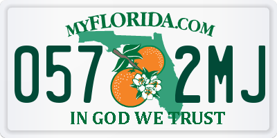 FL license plate 0572MJ