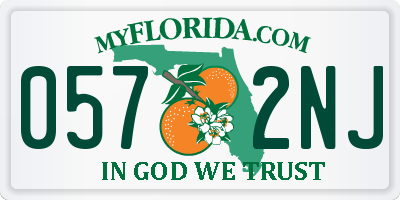 FL license plate 0572NJ