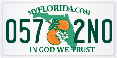 FL license plate 0572NO