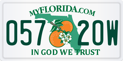 FL license plate 0572OW