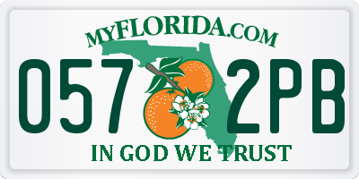 FL license plate 0572PB