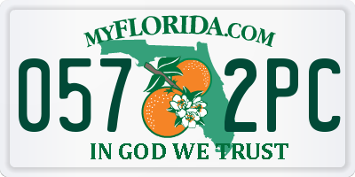 FL license plate 0572PC
