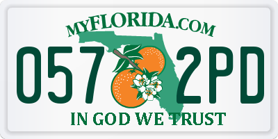 FL license plate 0572PD