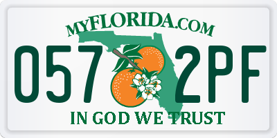 FL license plate 0572PF