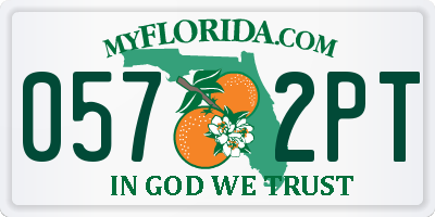 FL license plate 0572PT