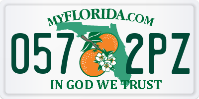 FL license plate 0572PZ