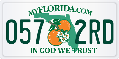 FL license plate 0572RD