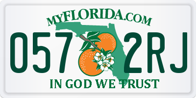 FL license plate 0572RJ