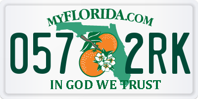 FL license plate 0572RK