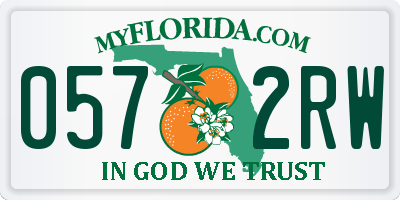 FL license plate 0572RW