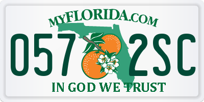 FL license plate 0572SC