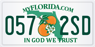 FL license plate 0572SD