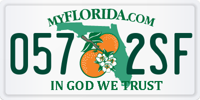 FL license plate 0572SF
