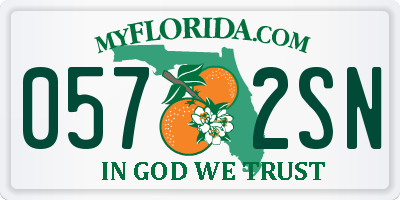 FL license plate 0572SN
