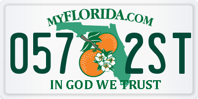 FL license plate 0572ST