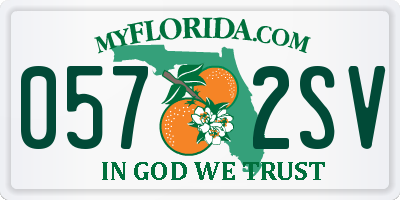 FL license plate 0572SV