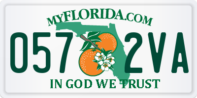 FL license plate 0572VA