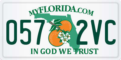 FL license plate 0572VC