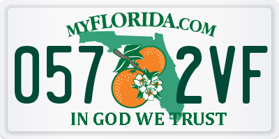 FL license plate 0572VF