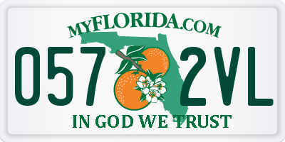 FL license plate 0572VL