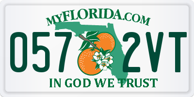 FL license plate 0572VT
