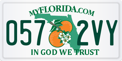 FL license plate 0572VY