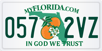 FL license plate 0572VZ