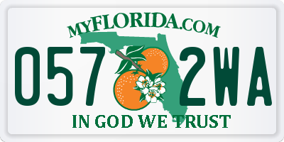 FL license plate 0572WA