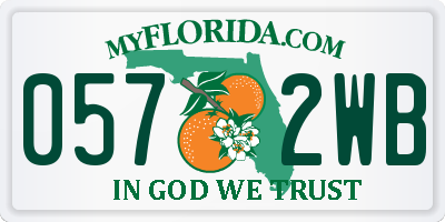 FL license plate 0572WB