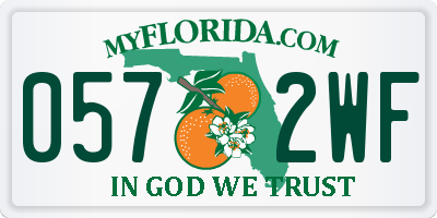 FL license plate 0572WF