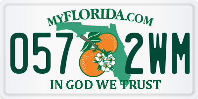 FL license plate 0572WM