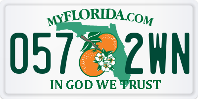 FL license plate 0572WN