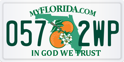 FL license plate 0572WP